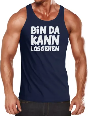 Produktbild von Herren Tanktop Spruch Bin da kann losgehen Muskelshirt Moonworks®  XXL
