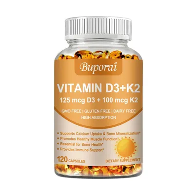 Immagine prodotto di Vitamina D3+K2 (120 capsule) integratore alimentare, cuore, ossa, articolazioni, sistema immunitario