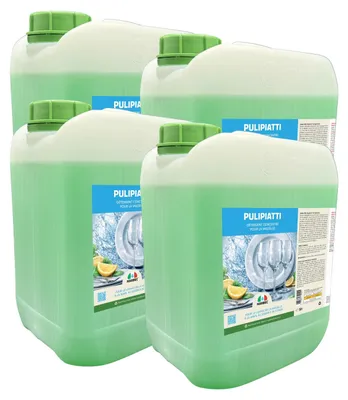 Image de Détergent vaisselle concentré dégraissant, efficace à l'eau froide Marbec PULIPIATTI - 5LTx4PCS