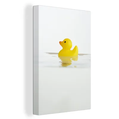 Produktbild von OneMillionCanvasses® - Leinwandbilder - 90x140 cm, Badeente schwimmt im Wasser, Wandbilder Kunstdruck Wanddekoration - Wandschmucke - Schlafzimmer