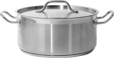 Produktbild von Niedriger Profi-Kochtopf mit Deckel 28x13 cm, 8 l, Edelstahl 21/0