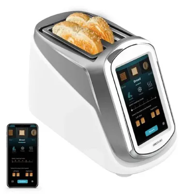 Produktbild von Cecotec ToastPad Double Pro Screen, 2 Scheibe(n), Weiß, Aluminium, Berührung, TFT, 1400 W