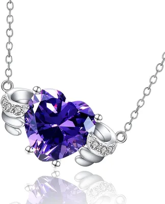 Immagine prodotto di Ciondolo a forma di cuore in argento sterling 925 con ali, collana per donna, gioiello