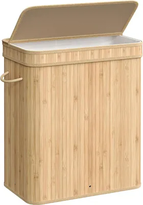 Immagine prodotto di Songmics Cesto per la biancheria Cestino per la biancheria in bambù 100l