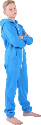 Produktbild von O'Poppy Kinder Jumpsuits Jungen Mädchen Overall Anzug mit Zwergen Kapuze blau