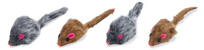 Produktbild von Karlie Katzenspielzeug Spielmäuse Catnip Plüsch grau/braun
