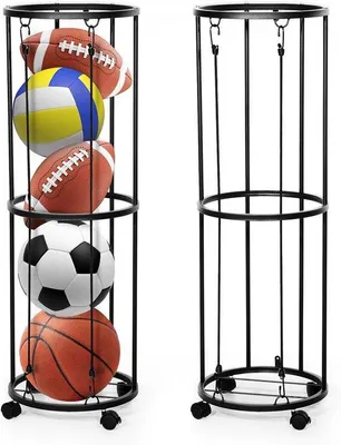 Produktbild von Ballenhalter mit Rollen - Universelle Aufbewahrung für Fußball, Basketball und mehr
