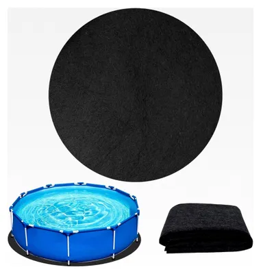 Produktbild von Poolunterlage, Outdoor Poolmatte, Schutzmatte PVC Rund 2 Meter, Wasserabsorbierende Filzmatte, Whirlpoolmatte, Poolzubehör, Faltbare Wasserabsorbierende Filzmatte