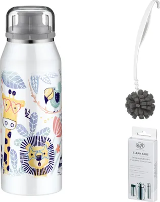 Zdjęcie produktu dla alfi KIDS ISO BOTTLE Trinkflasche – Vorteilsset mit Reinigungsbürste CLEAN FIX 30 cm + CLEAN TABS (20 Stück)