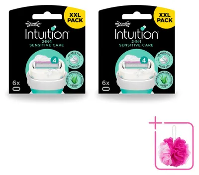 Imagen del producto de 2 hojas de repuesto Wilkinson Intuition Sensitive Care, diseñadas para pieles sensibles, pack ahorro - 2 unidades