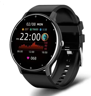 Produktbild von Smartwatch Fitness Uhr Fitness Tracker Pulsmesser Herzfrequenz Schlafaufzeichnung, WECKER Blutdruck Vibration Sportmodus Bluetooth Armband Android Wasserdicht Smartwatches 1,3 Touchscreen Sportuhr Android ios (schwarz)