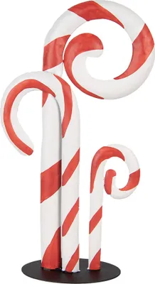 Obrázok produktu pre Clayre & Eef Vianočná dekorácia figúrka cukrovej trstiny 24x11x46 cm biela červená kovová