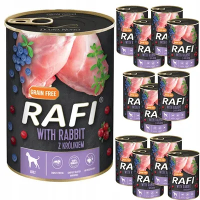 Zdjęcie produktu dla Karma dla psa z królikiem Rafi 400 g x 12 sztuk