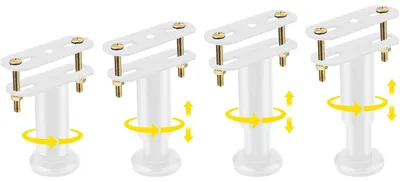 Produktbild von T-Förmige Möbelstützen 4 Stück, Verstellbar 8–12 Cm, Weiß, Metall, Mit Schrauben Und Winkelhalterungen