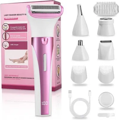 Imagen del producto de Depiladora íntima eléctrica para mujeres - Cargador USB 5 en 1
