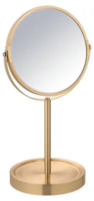 Produktbild von WENKO Standspiegel Mod. Alata Gold matt, Ø 17 cm, mit 3-fach Vergrößerung