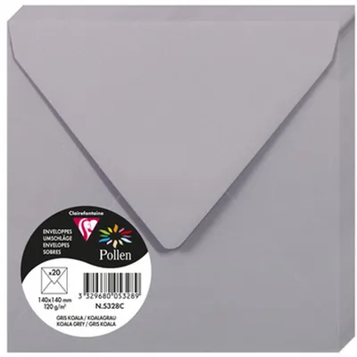 Produktbild von Clairefontaine POLLEN Umschläge koalagrau 140x140 mm 20 Stück