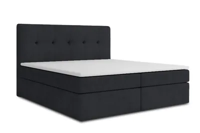 Produktbild von EMPORIUM Boxspringbett 120x200 cm Komplett-Set mit Matratze und Topper, Polsterbett mit zwei Bettkästen - Dunkelgrau Monolith 97