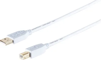 Produktbild von USB High Speed 2.0 Kabel, A/B Stecker, USB 2.0, weiß, 1,8m
