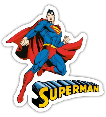 Produktbild von Spreadshirt DC Comics Superman Pose + Schriftzug Sticker Aufkleber, 10 x 10 cm, Mattweiß