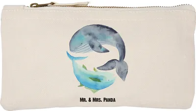 Produktbild von Mr. & Mrs. Panda Etui Walfisch Thunfisch Größe S Klein - Weiß - Geschenk, Stiftemäppchen, Lustige Sprüche, Schlampermäppchen, Waschtasche, Kulturbeutel, Wal, Federmappe