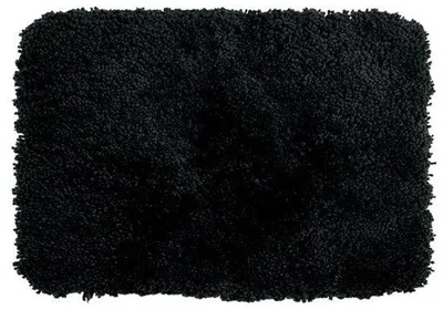 Produktbild von Unyqoos® Badematte – weiche schwarze Badmatte 80 x 150 cm, rutschfeste Latex-Unterseite, waschbar 40 °C, trocknergeeignet, für Fußbodenheizung