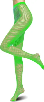 Produktbild von Damen Netzstrumpfhose One Size Strumpfhose Halloween Fasching Karneval Freizeit Party, neon grün
