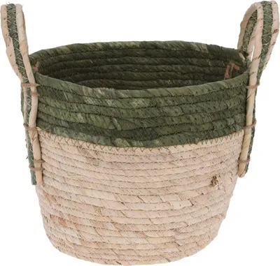 Produktbild von Boho Blumentopf in geflochtenem Seegraskorb mit Henkel