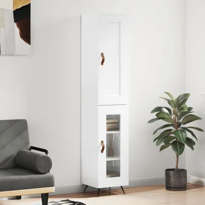 Produktbild von vidaXL Highboard Hochglanz-Weiß 34,5x34x180 cm Holzwerkstoff