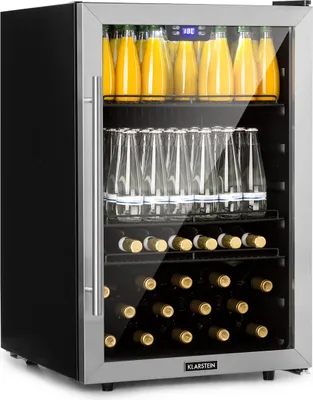 Produktbild von Klarstein Mini Kühlschrank mit Glastür, Mini-Kühlschrank für Zimmer, Getränkekühlschrank Klein mit Verstellbaren Ablagen, Kleiner Kühlschrank 147 Liter, Indoor/Outdoor Kühlschrank Leise