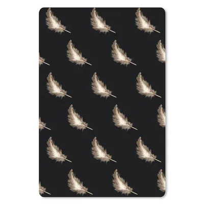 Produktbild von MuchoWow® Mauspad Mousepad Federn - Muster - Weiß 40x60 cm - Mousepads - Maus Mat - Pad - Mausunterlage - Schreibtisch Accesoire