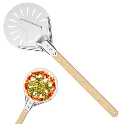 Image de Pelle à pizza perforée en aluminium anodisé, de 7 pouces