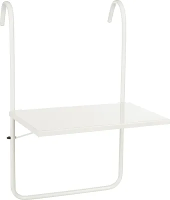Image de Table de balcon Mica Decorations Seatle – Mobilier de balcon – Plateau de balcon – 57,5 x 38 cm – Métal – Blanc
