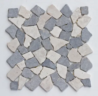 Produktbild von M-1-008 - 1 m² = 11 Fliesen - Naturstein Marmormosaik Bruchstein Mosaikfliesen Lager Verkauf Stein-Mosaik Herne NRW Bad-Design