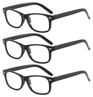 Produktbild von Lesebrille 3er-Pack, Federscharnier, quadratisch, für den Alltag