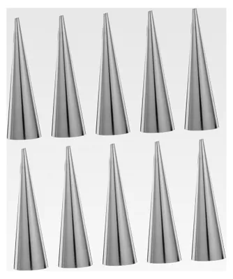 Produktbild von 10 Stück Röhrenförmige Edelstahlformen für Croissants - Wiederverwendbare Backformen