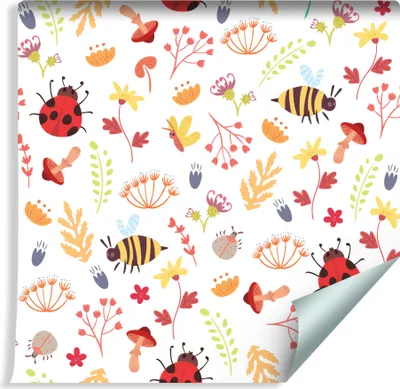 Obrázek produktu pro 10m VLIES TAPETE Roll Dětský pokoj Ladybird Bees XXL