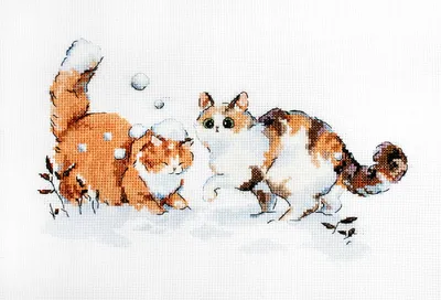 Produktbild von Letistitch Kreuzstich Stickpackung "Winterkätzchen", Zählmuster, 21x13cm