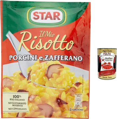 Produktbild von 5x Star Risotto cremoso porcini e zafferano cremiges Reis mit Steinpilze und Safran 175g 100% italienisch Fertiggerichte