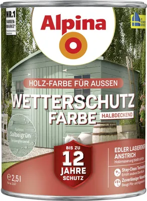 Produktbild von Alpina Wetterschutzfarbe 2,5 L salbeigrün