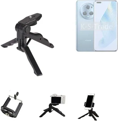 Produktbild von K-S-Trade Stativ Tisch-Ständer Dreibein Handy-Stativ Ständer kompatibel mit Honor Magic5 Mini-Stativ Smartphone Tripod Handy-Stativ aus Plastik