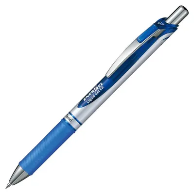 Produktbild von Pentel EnerGel, Ausziehbarer Gelschreiber, Blau, Blau, Silber, Gummi, Medium, 0,7 mm