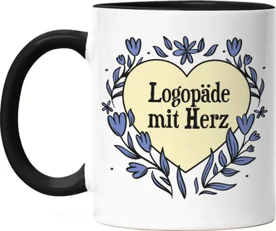 Produktbild von Logopäde mit Herz Tasse Schwarz Geschenkidee Zum Danke Sagen Bester Logopäde