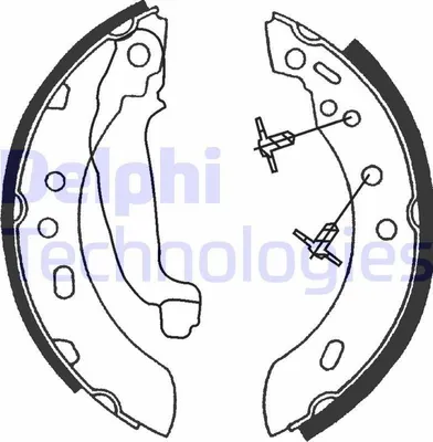 Produktbild von DELPHI Bremsbackensatz Trommelbremse Hinten für NISSAN MICRA II (K11) 180mm LS1689