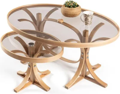 Produktbild von Designer 2x Couchtische Wohnzimmer Luxus Glas Komplett Modern Einrichtung