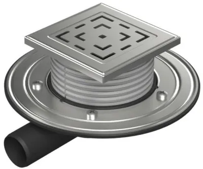Produktbild von Chud?j Seitlicher Bodenablauf D40, Edelstahlflansch, LABYRINTH L1 382 B Gitter