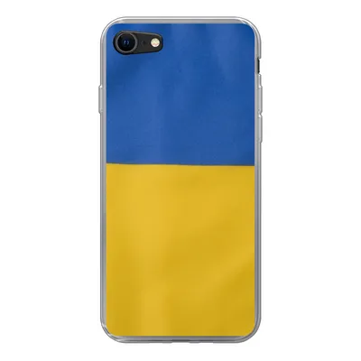 Produktbild von MuchoWow® Handyhülle Schutzhülle Hülle für iPhone SE 2022 Nahaufnahme der Flagge der Ukraine Silikon Softcase Handy Hülle - Schutzhülle