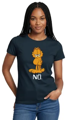 Produktbild von Spreadshirt Garfield Nö Nein Kein Bock Lustig Frauen T-Shirt, L, Navy