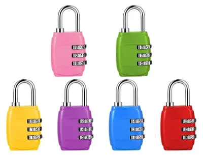 Immagine prodotto di Set di 6 lucchetti a combinazione per valigie e borse