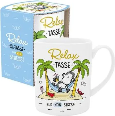 Immagine prodotto di Tazza XL con lo slogan "Relax, just don't stress"